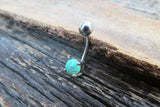 Rose Gold Ion Plated Fire Opal Belly Ring 14g (1.6mm) Piercing VCH