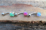 Green Fire Opal Belly Ring 14g (1.6mm) Piercing VCH