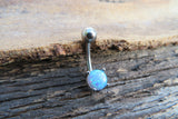 Green Fire Opal Belly Ring 14g (1.6mm) Piercing VCH