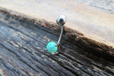 Green Fire Opal Belly Ring 14g (1.6mm) Piercing VCH