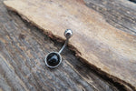 Green Aventurine Minimalist 8mm Natural Stone 100% Surgical Steel Belly Ring 14g (1.6mm)
