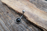 Labradorite Minimalist 8mm Natural Stone 100% Surgical Steel Belly Ring 14g (1.6mm)