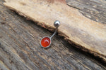 Green Aventurine Minimalist 8mm Natural Stone 100% Surgical Steel Belly Ring 14g (1.6mm)