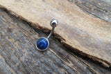 Amethyst Minimalist 8mm Natural Stone 100% Surgical Steel Belly Ring 14g (1.6mm)