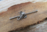 Elephant Ganesh Surgical Steel 316L Barbell Industrial 14G (1.6mm) Piercing 38mm Tiny Balls