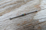 Silver Gay Pride Surgical Steel 316L Barbell Industrial Small Balls 14G (1.6mm) Piercing
