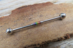 Silver Gay Pride Surgical Steel 316L Barbell Industrial Small Balls 14G (1.6mm) Piercing