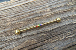 Silver Gay Pride Surgical Steel 316L Barbell Industrial Small Balls 14G (1.6mm) Piercing