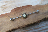 Custom Lengths Opal Bronze Small Sun Surgical Steel 316L Barbell Industrial Small Balls 14G (1.6mm) Piercing
