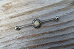 Faux Opal Silver Surgical Steel 316L Barbell Industrial Small Balls 14G (1.6mm) Piercing