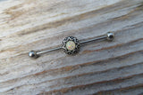 Faux Opal Silver Surgical Steel 316L Barbell Industrial Small Balls 14G (1.6mm) Piercing