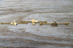 Gold IP Stars Surgical Steel 316L Barbell Industrial Small Balls 14G (1.6mm) Piercing