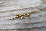 Gold IP Stars Surgical Steel 316L Barbell Industrial Small Balls 14G (1.6mm) Piercing