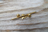 Gold IP Stars Surgical Steel 316L Barbell Industrial Small Balls 14G (1.6mm) Piercing