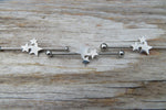 Silver IP Stars Surgical Steel 316L Barbell Industrial Small Balls 14G (1.6mm) Piercing