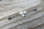 Silver IP Stars Surgical Steel 316L Barbell Industrial Small Balls 14G (1.6mm) Piercing
