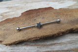 Gold IP Star Surgical Steel 316L Barbell Industrial Small Balls 14G (1.6mm) Piercing