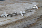 Silver IP Star Surgical Steel 316L Barbell Industrial Small Balls 14G (1.6mm) Piercing