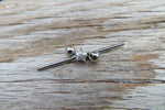 Celestial Star Silver IP Clear Gem Surgical Steel 316L Barbell Industrial Small Balls 14G (1.6mm) Piercing 38mm