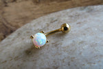 Gold Ion Plated Fire Opal Belly Ring 14g (1.6mm) Piercing VCH
