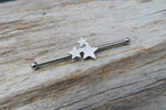 Silver IP Stars Surgical Steel 316L Barbell Industrial Small Balls 14G (1.6mm) Piercing