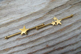 Gold IP Star Surgical Steel 316L Barbell Industrial Small Balls 14G (1.6mm) Piercing