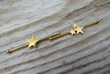 Silver IP Star Surgical Steel 316L Barbell Industrial Small Balls 14G (1.6mm) Piercing