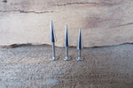 Black IP Long 10mm Spike Cartilage Labret Lip Flatback Surgical Steel Barbell Piercing 16G (1.2mm)