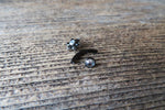 Floating Black Minimalist Petite Crystal Flower Gems Belly Ring 14g VCH Internally Threaded Piercing