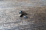 Floating Black Minimalist Petite Crystal Flower Gems Belly Ring 14g VCH Internally Threaded Piercing