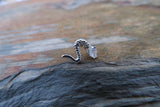 Silver Snake Clear Crystal Gem Cartilage Tragus Barbell 16G (1.2mm) Piercing