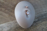 Silver Star Zirconia Belly Ring 14g (1.6mm) Piercing