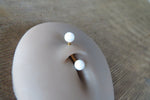 Floating Internally Threaded Black IP 5mm White Fire Opal Surgical Steel Belly Ring 14G (1.6mm) VCH Piercing Minimalist Custom Lengths