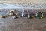 Black IP Custom Lengths Crystal Knocker Belly Ring VCH Ring 14g (1.6mm) Piercing