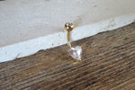 Silver Heart Zirconia Belly Ring 14g (1.6mm) Piercing
