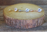 Silver Heart Zirconia Belly Ring 14g (1.6mm) Piercing