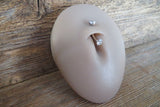 Gold IP Minimalist Crystal Gems Belly Ring 14g Internally Threaded Piercing