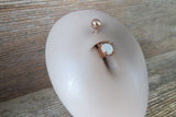 Green Fire Opal Belly Ring 14g (1.6mm) Piercing VCH