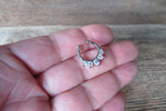 Rose Gold IP Five Crystal Gems Faux Fake Septum Non Piercing