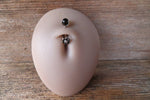 Amethyst Floating Minimalist Petite Custom Lengths Crystal Flower Gems Belly Ring 14g VCH Internally Threaded Piercing