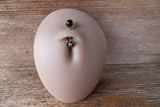 Amethyst Floating Minimalist Petite Custom Lengths Crystal Flower Gems Belly Ring 14g VCH Internally Threaded Piercing