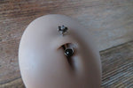 Amethyst Floating Minimalist Petite Custom Lengths Crystal Flower Gems Belly Ring 14g VCH Internally Threaded Piercing