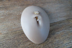 Floating Gold IP Crystals Minimalist Custom Lengths Crystal Flower Gems Belly Ring 14g VCH Internally Threaded Piercing