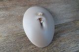 Floating Gold IP Crystals Minimalist Custom Lengths Crystal Flower Gems Belly Ring 14g VCH Internally Threaded Piercing