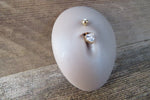 Silver Heart Zirconia Belly Ring 14g (1.6mm) Piercing
