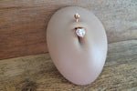 Silver Heart Zirconia Belly Ring 14g (1.6mm) Piercing