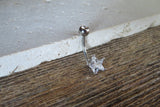 Silver Star Zirconia Belly Ring 14g (1.6mm) Piercing