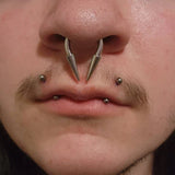 4G 6G 8G 10G 12G 14G 16G Horseshoe Extra Long 12mm Spike Surgical Steel Piercing  10G (2.5mm) 12G (2.0mm) 14G (1.6mm) Thick Septum Spiked